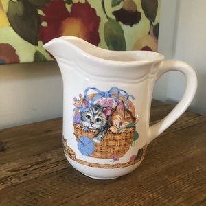 Tienshan Purrfect Friends Collection Pitcher Ceramic